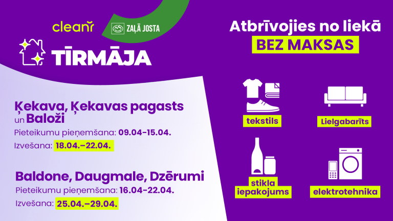 Aprīlī Ķekavas novadā notiks akcija “Tīrmāja”